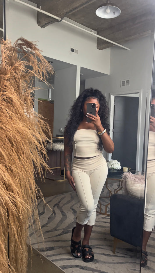 Cream Capri Set